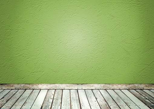 Sala com parede verde