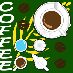 Illustration of cup coffee and milk