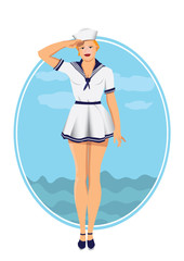 sexy Sailor make military salute