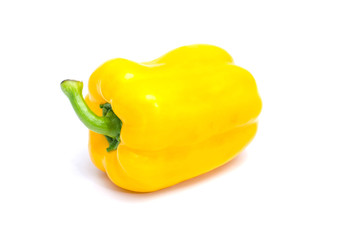 spicy hot yellow pepper on white background