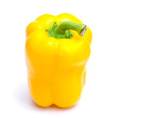 spicy hot yellow pepper on white background