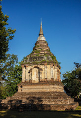 Fototapeta premium Stupa near of Buddha temple in the center of Chiang Mai