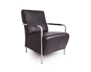 Fototapeta premium Black leather lounge chair