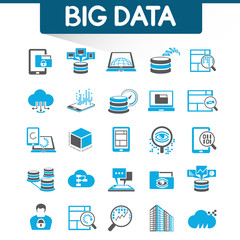 web analytics icons, big data icons