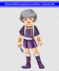 A female violet and white superhero