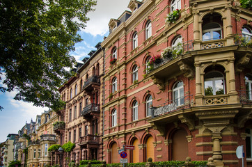 Fototapeta premium Haeuser Fassaden in Mainz