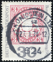 stamp shows Bavaria No. 16, Arms of Bavaria