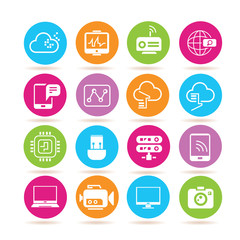 network icons, electronic device icons