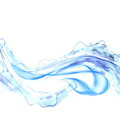 Abstract blue water splash isolated on white background.