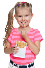 Little girl with fries