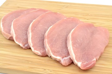 Pork loin sliced