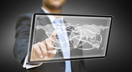 Businessman tablet concept