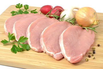 Pork loin sliced
