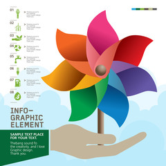 Pinwheel INFO-GRAPHIC element , Vector