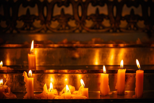 Interior of Belarussian orthodox church in Easter