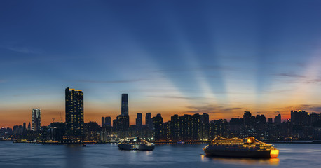 Fototapeta na wymiar Victoria Harbor in Hong Kong