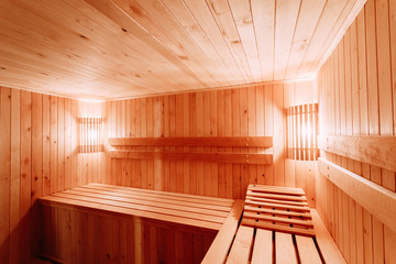 Fototapeta na wymiar Interior Of The Sauna