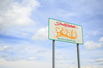 Welcoming sign to South Dakota