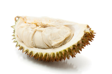 Obraz premium Asian tropical fruit known as Durian, over white background