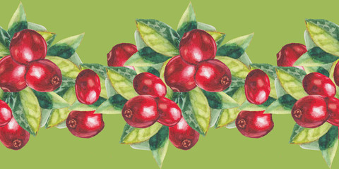 watercolor cranberries pattern
