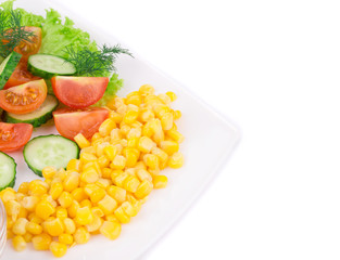 Salad with corn and vegetables.