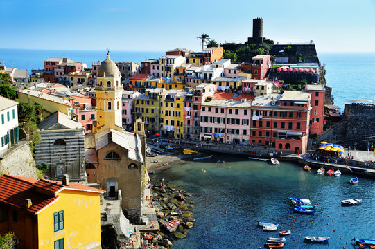 Traditional Mediterranean architecture of Vernazza, Italy
