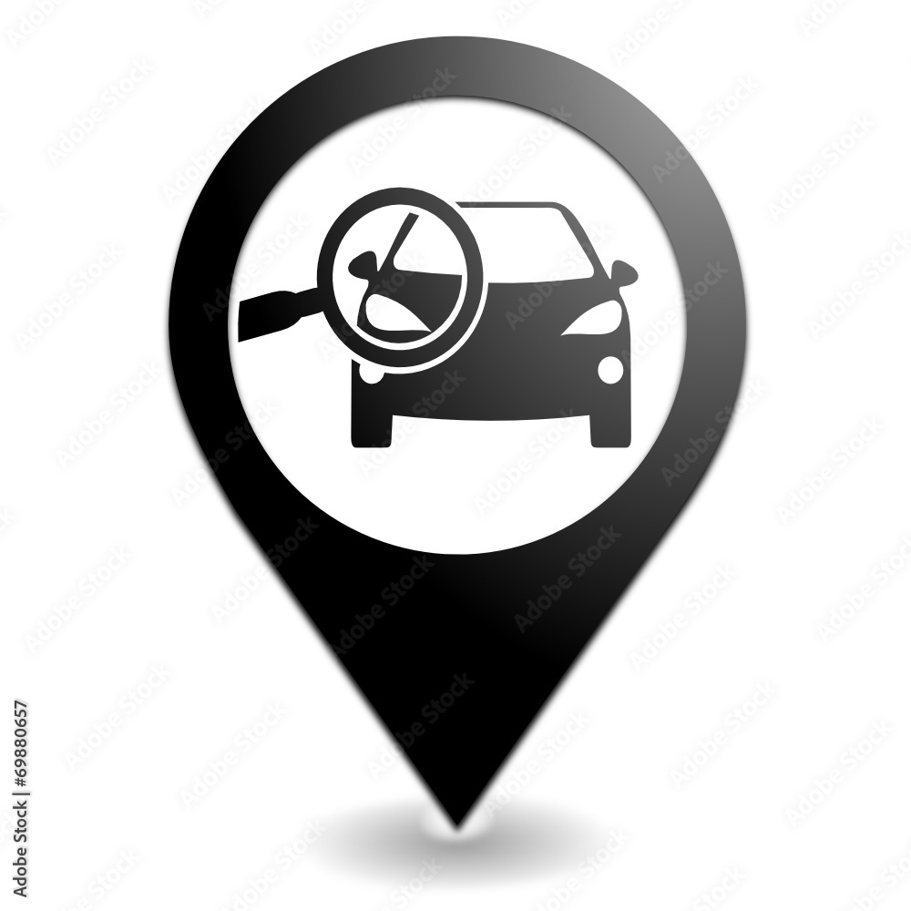 Canvas Prints points de contrôle voiture sur symbole localisation noir