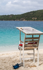 Lifeguard Stand by Blue Water