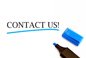 Contact Us text on white background