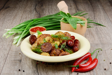 New roasted baked potato in the bowl