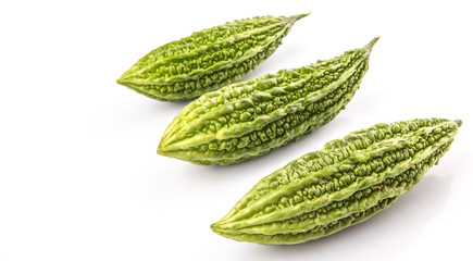 Bitter gourd vegetable over white background