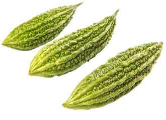 Bitter gourd vegetable over white background