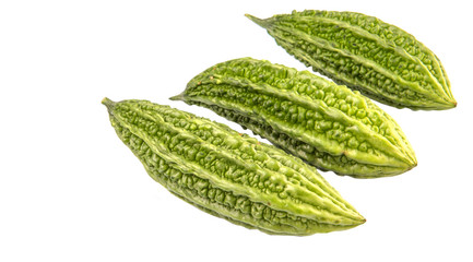 Bitter gourd vegetable over white background