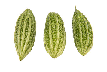 Bitter gourd vegetable over white background