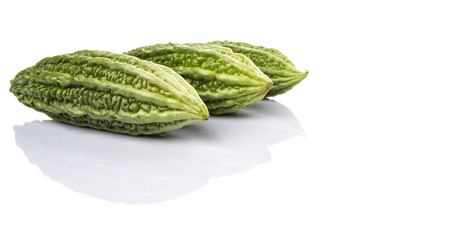 Bitter gourd vegetable over white background