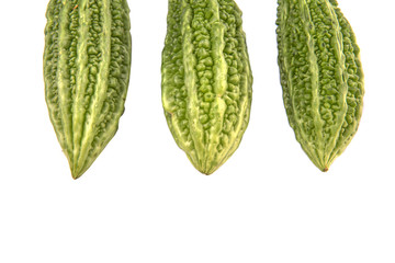 Bitter gourd vegetable over white background