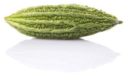 Bitter gourd vegetable over white background