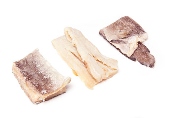 Pieces of salt cod fish