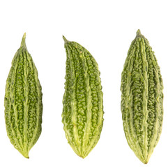 Bitter gourd vegetable over white background