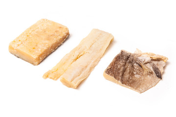 Pieces of salt cod fish