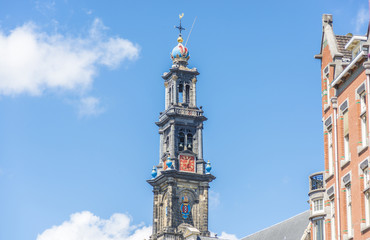 Fototapeta na wymiar Western church in Amsterdam, Netherlands.
