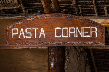Fototapeta premium Pasta corner sign
