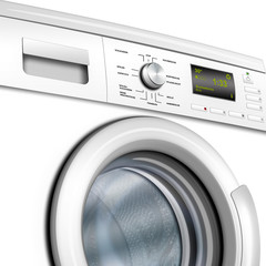 Waschmaschine, Waschvollautomat wei&szlig; , isoliert, freigestellt