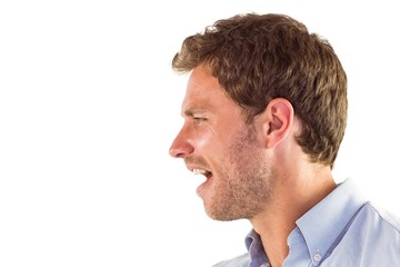 Fototapeta premium Irritated man looking away