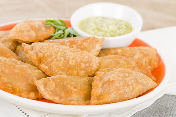 Empanadas - Spanish fried pasty filled with chorizo and cheese