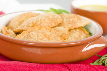 Empanadas - Spanish fried pasty filled with chorizo and cheese