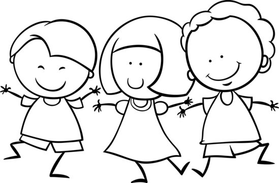 multicultural children coloring page