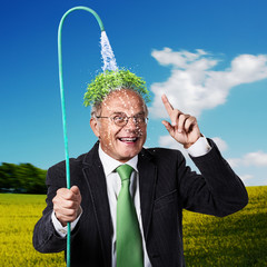 Garden Cress Growing on the Head