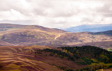 panoramic view on scottish highlands