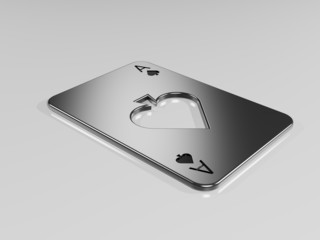 Ace of spade metallic playing card